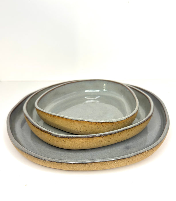 FRECKLE PLATES SET. Large, medium & small.