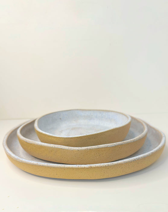 OCEAN SAND PLATES SET. Large, medium & small.