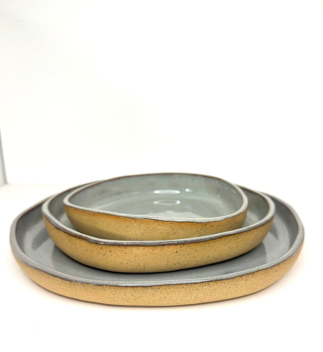 FRECKLE PLATES SET. Large, medium & small.