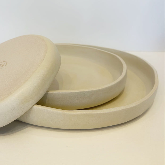 Handmade Ceramic PLATES | Color: White Cloud. (Sizes: 8.5" & 6")