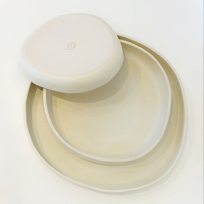 Handmade Ceramic PLATES | Color: White Cloud. (Sizes: 8.5" & 6")