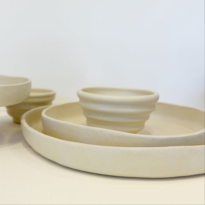 Handmade Ceramic PLATES | Color: White Cloud. (Sizes: 8.5" & 6")