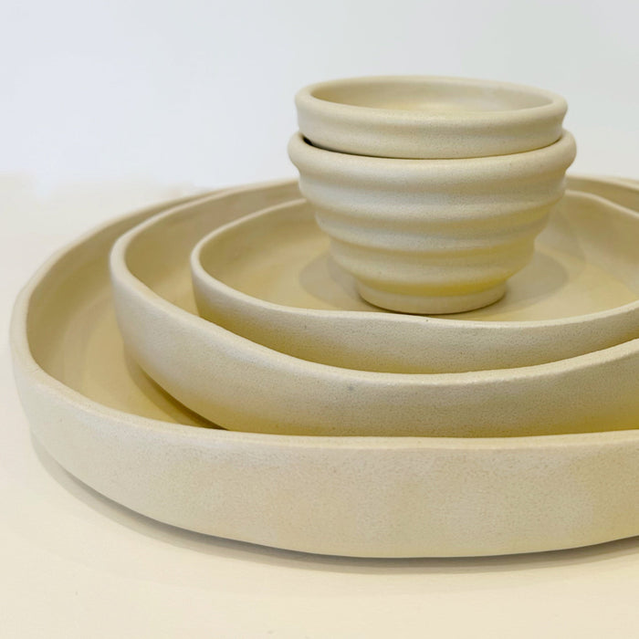 Handmade Ceramic PLATES | Color: White Cloud. (Sizes: 8.5" & 6")