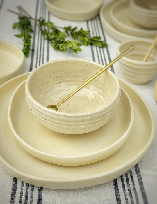 Handmade Ceramic PLATES | Color: White Cloud. (Sizes: 8.5" & 6")